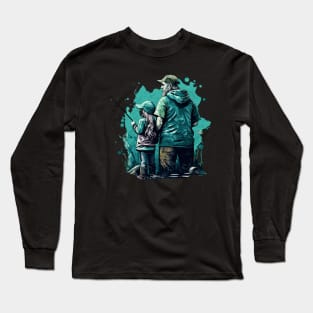 father with his daughter, Fishing Long Sleeve T-Shirt